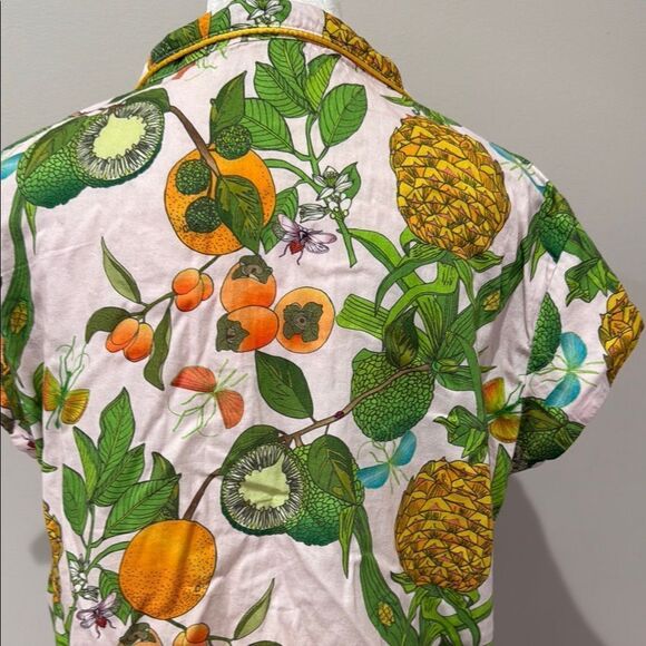 Jaye’s Studio Tropical Fruit Print Button-Up Shirt Size Small - Picture 3 of 3